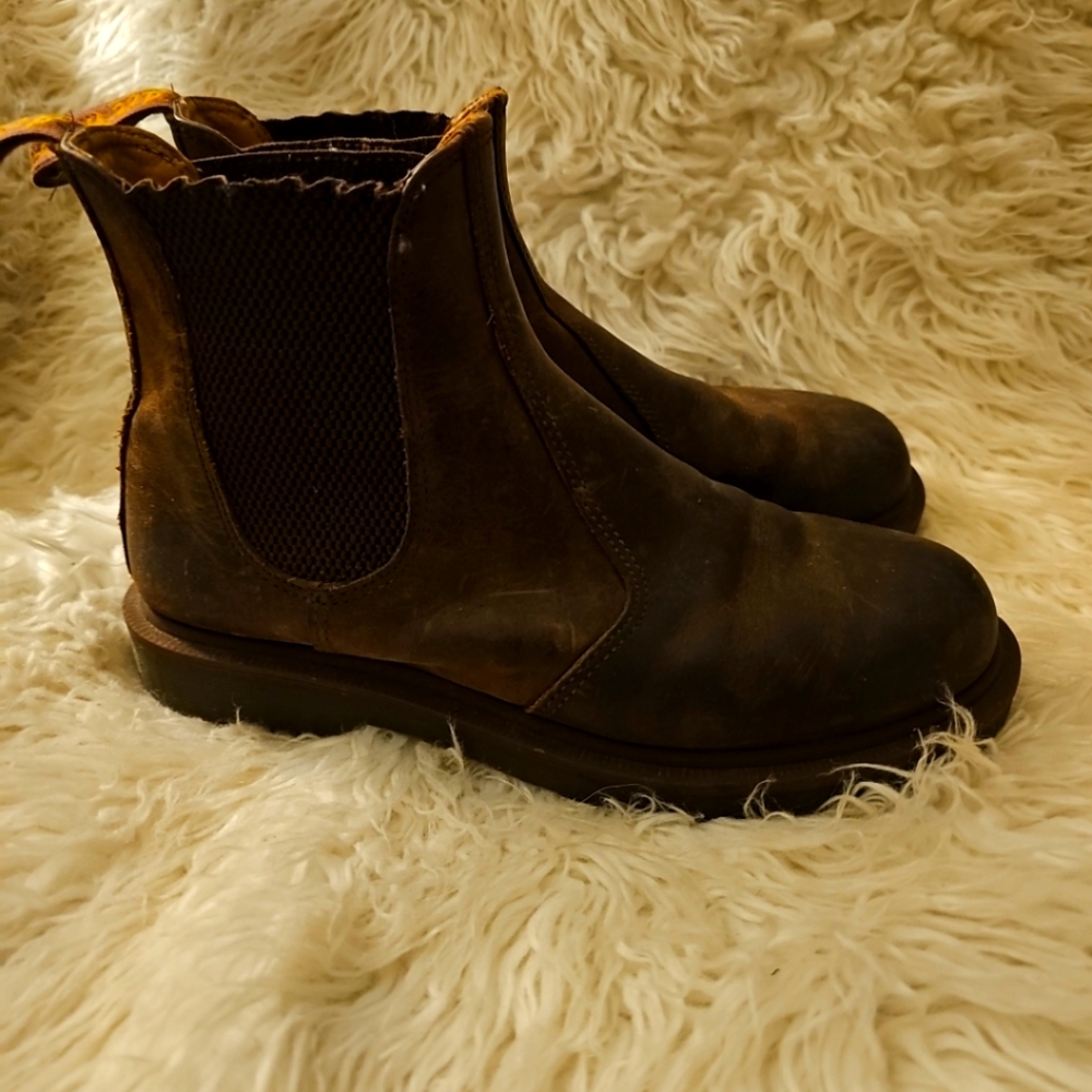 Dr. Martens 2976 Quad Mens Chelsea Boot Sz 7 Brown Leather Round Toe Pull On